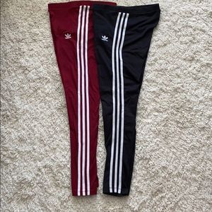SM adidas leggings. Red & Black.